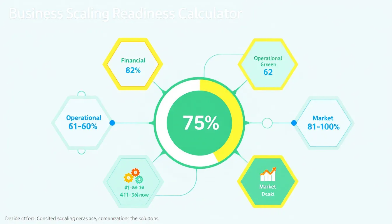 Evaluate your business's scaling potential with our comprehensive Business Scaling Readiness Calculator - a data-driven tool that analyzes five critical dimensions of growth preparedness.