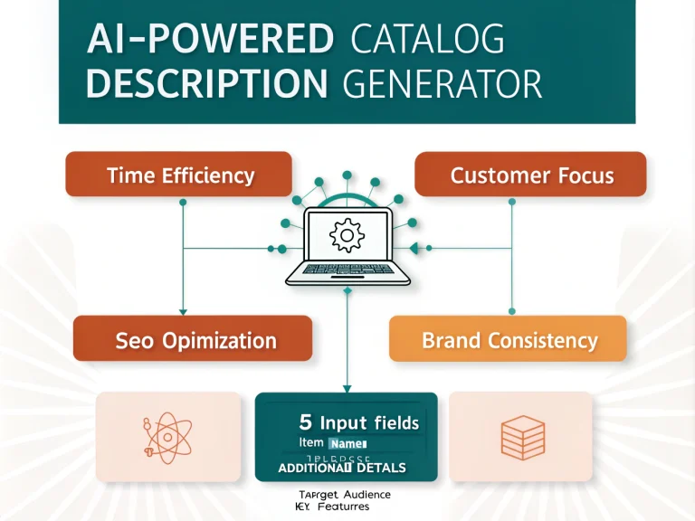 Transform your product listings into compelling narratives with our AI-Powered Catalog Description Generator - bridging the gap between technical specifications and customer-friendly language.