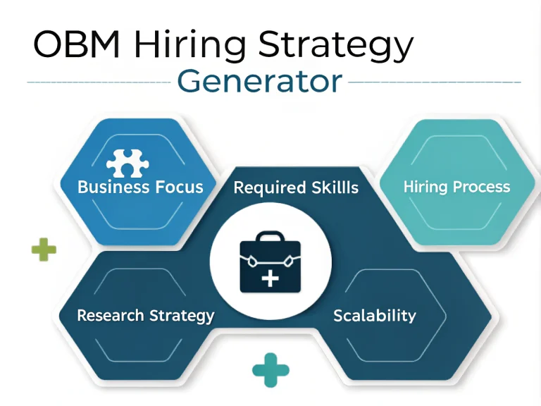 Transform your online course business with our OBM Hiring Strategy Generator - streamlining the process of finding and hiring the perfect Online Business Manager for your e-learning venture.