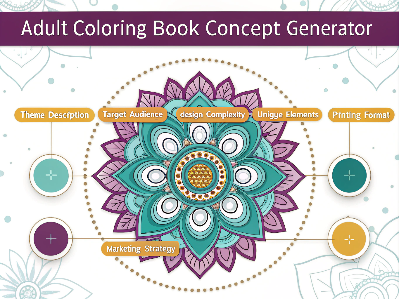 Transform your adult coloring book ideas into comprehensive, market-ready concepts with our innovative Concept Generator tool - bridging creativity and strategic planning in one intuitive platform.