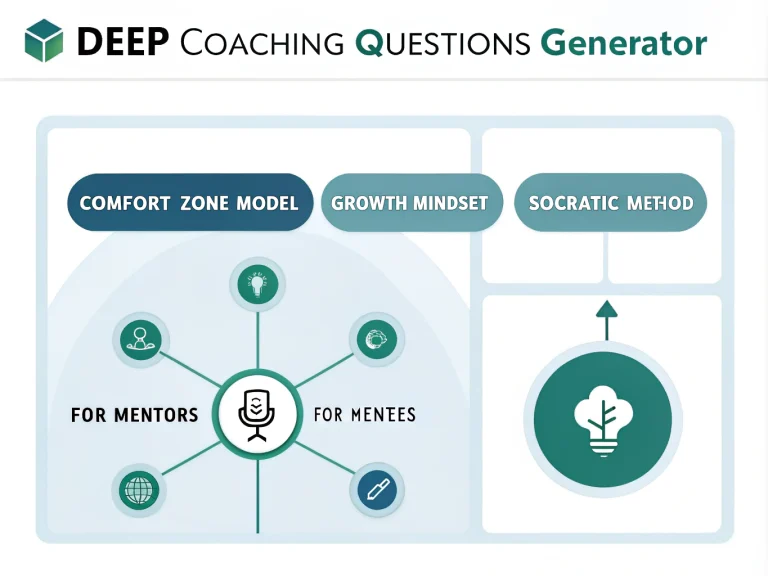 Transform your mentoring sessions with the Deep Coaching Questions Generator - an innovative tool that combines proven coaching frameworks to create powerful, personalized questions for breakthrough conversations.