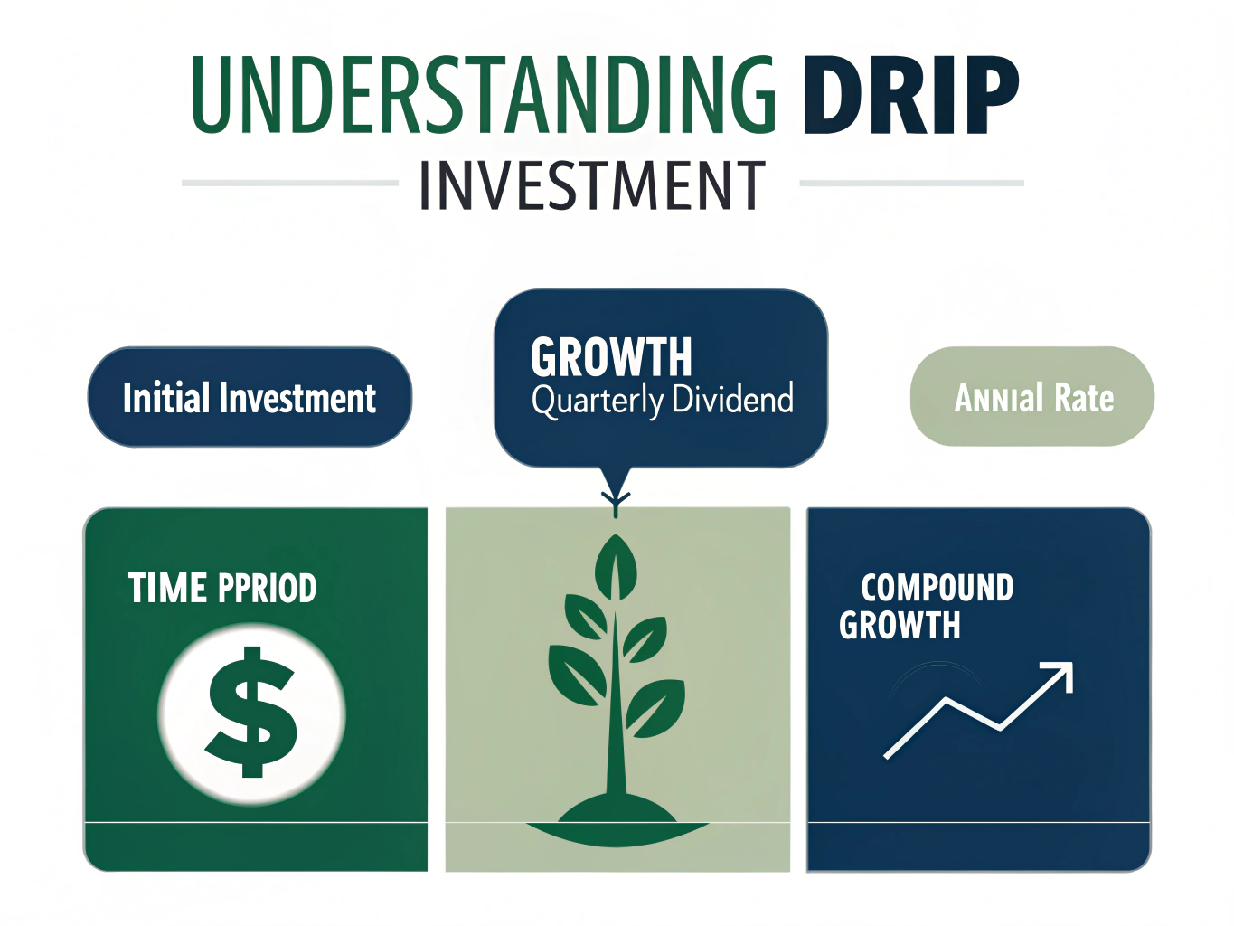 Visualize the power of dividend reinvestment with our comprehensive DRIP Calculator infographic, showcasing how small dividends can transform into significant wealth over time.